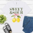 thumbnail image 1 of Sweet & Sour Lemon Shirt | Cute Watercolor Fruit Bow Graphic Tee , White, L, 1 of 6