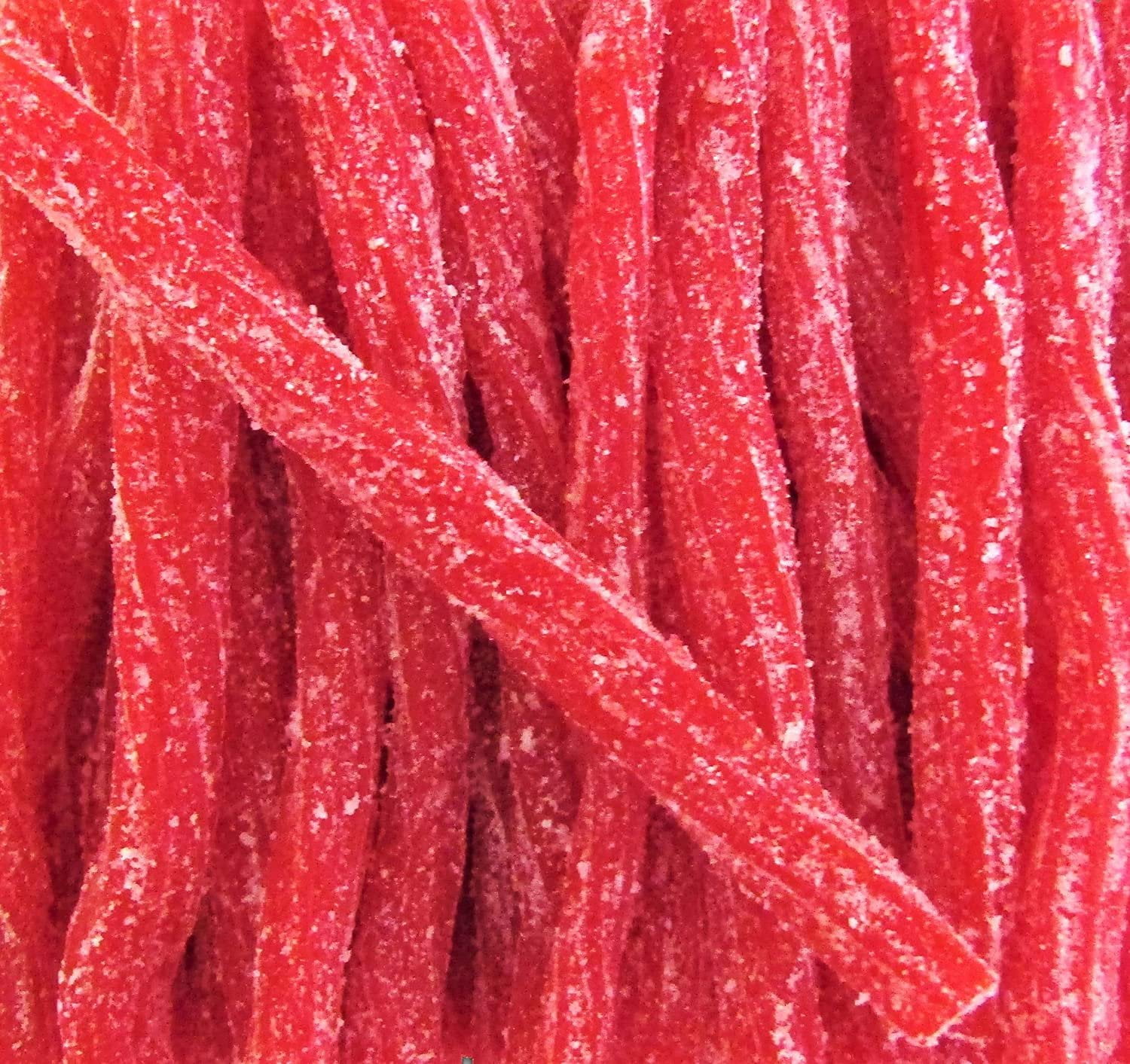 Sweet & Sour Strawberry Licorice Sticks by Its Delish, 5 lbs Bulk Bag Chewy Red Strawberry Lightly Sour Candy Twists  Great Gifts Party Sweets  Made in USA, Vegan, Kosher