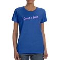 thumbnail image 1 of "Sweet & Sour" Trendy Quote Women Royal Blue T-Shirt, Female x-Large, 1 of 4