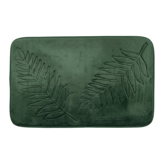 Unique Bargains Thick Absorbent Plush Non Slip Microfiber Bath Mat Dark Green 32" x 20"
