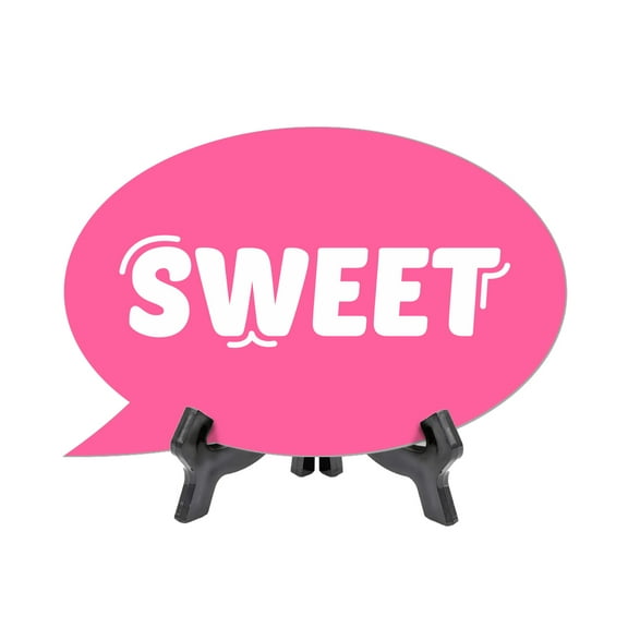 Sweet Speech Bubble Table Sign With Acrylic Stand (6” x 4”) | Party Decoration Supply