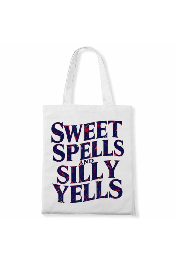 Sweet Spells and Silly Yells Card Occult Goth Halloween Gothic Canvas Bag 1Pc