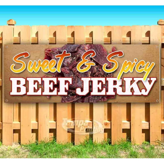 Sweet & Spicy Beef Jerky 13 oz Vinyl Banner With Metal Grommets