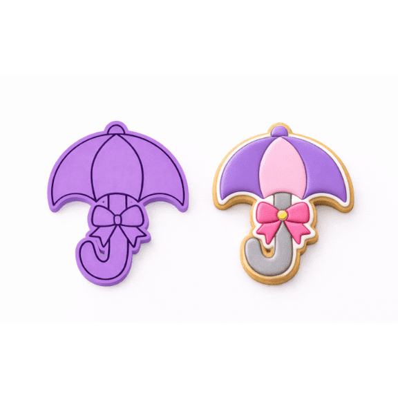 Sweet Spring Bow Umbrella Cookie Cutter & Stamp