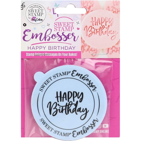 Sweet Stamp Happy Birthday Plastic Cookie/Cupcake Embosser