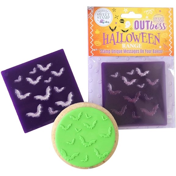 Sweet Stamp by AmyCakes Halloween Outboss Plastic Texture Tile, Flying Bats