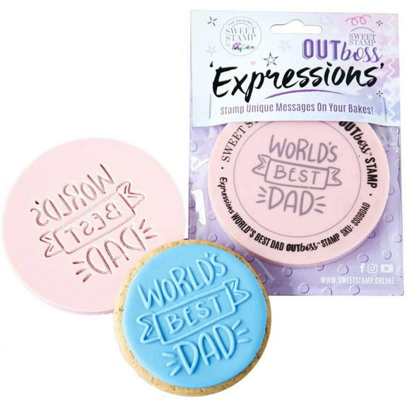 Sweet Stamp by AmyCakes Outboss Plastic Expression Stamp, Appreciation World's Best Dad