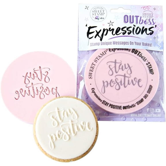 Sweet Stamp by AmyCakes Outboss Plastic Expression Stamp, Stay Positive