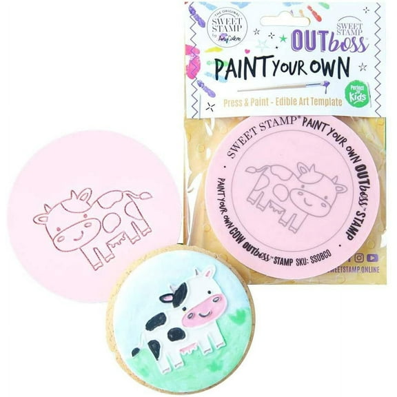 Sweet Stamp by AmyCakes Outboss Plastic Paint Your Own, Cow