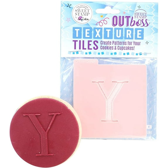 Sweet Stamp by AmyCakes Outboss Plastic Texture Tile, Monogram Wax-Seal Letter Y