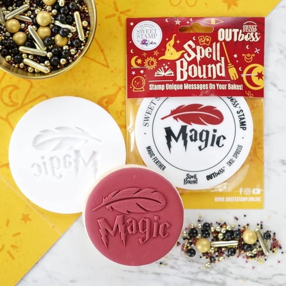 Sweet Stamp by AmyCakes Spellbound Outboss Plastic Expression Stamp, Magic Feather