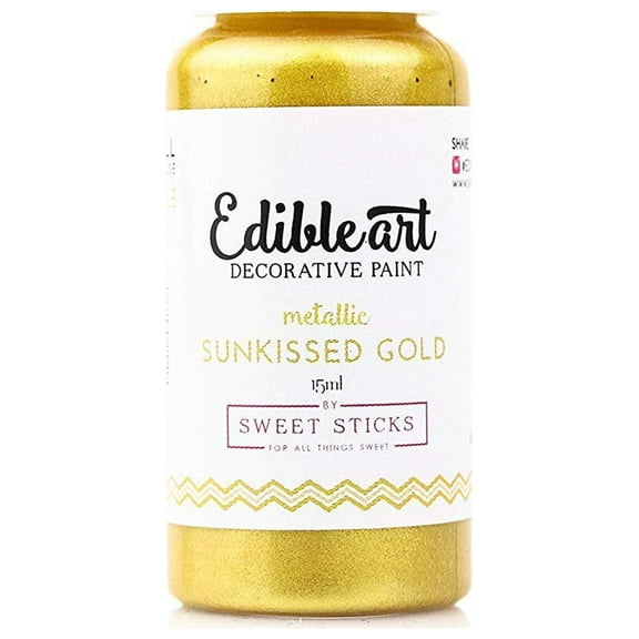 Sweet Sticks Edible Art Decorative Cake Paint 0.5 Ounce 15 Milliliters, Metallic Sunkissed Gold