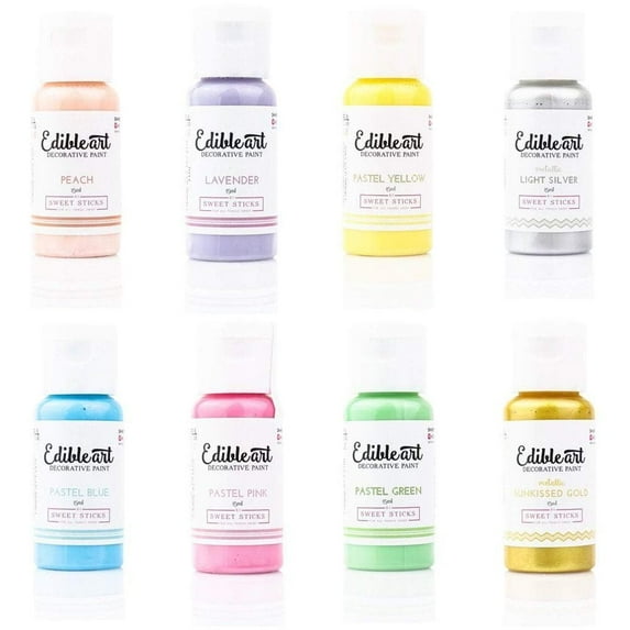 Sweet Sticks Edible Art Decorative Cake Paint 0.5 Ounce 15 Milliliters Unicorn Paint Set
