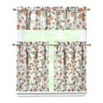 thumbnail image 1 of Sweet Strawberries Kitchen Curtains Set of 3 - Cute Red Fruit Print Tier Curtains, Farmhouse Valance & Caf Curtains for Small Windows (Machine Washable), 1 of 1