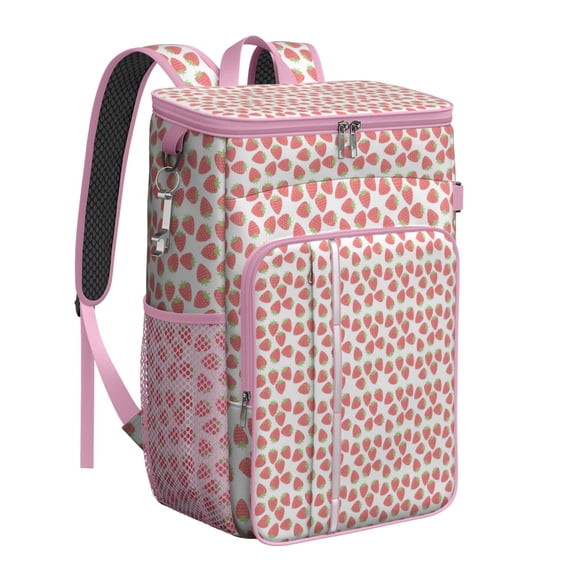 Sweet Strawberry Aesthetic Backpack Cooler, Leakproof Insulated Bag for Teens, Women, and Summer