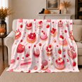 thumbnail image 1 of Sweet Strawberry Bakery Theme, Festive Holiday Scene, Warm Flannel Blanket for Kitchen and Dining Room with Detailed Artwork, Art Lovers Christmas Gift, Festive Home Decor, 1 of 9