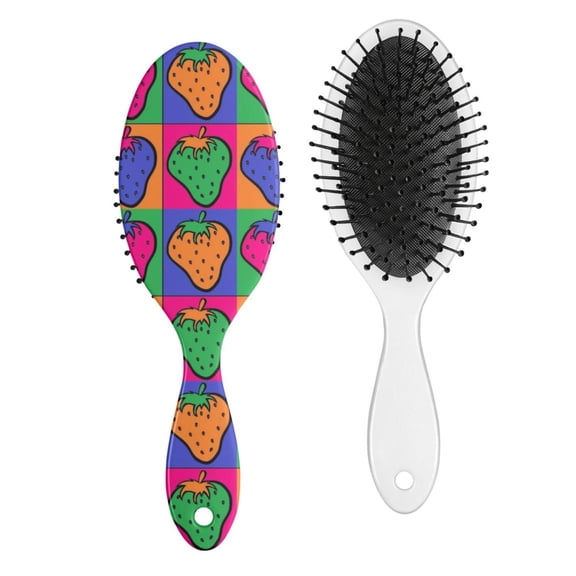 Sweet Strawberry Cake Hair Brush - Anti-Frizz Paddle Brush with Flexible Bristles for Shine
