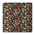 thumbnail image 1 of Sweet Strawberry Cake Tablecloth - Elastic Edge Square Table Cover - Red Pink Colored Flowers Design Windproof 34x34 Inches, 1 of 2