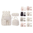thumbnail image 1 of Sweet Strawberry Corduroy Backpack Set, Soft Textured Casual Daypack Three-Piece Set With Hand Carry Lunch Bag And Rectangular Pencil Pouch, Great As Birthday Gift For Relatives And Close Friends C, 1 of 5