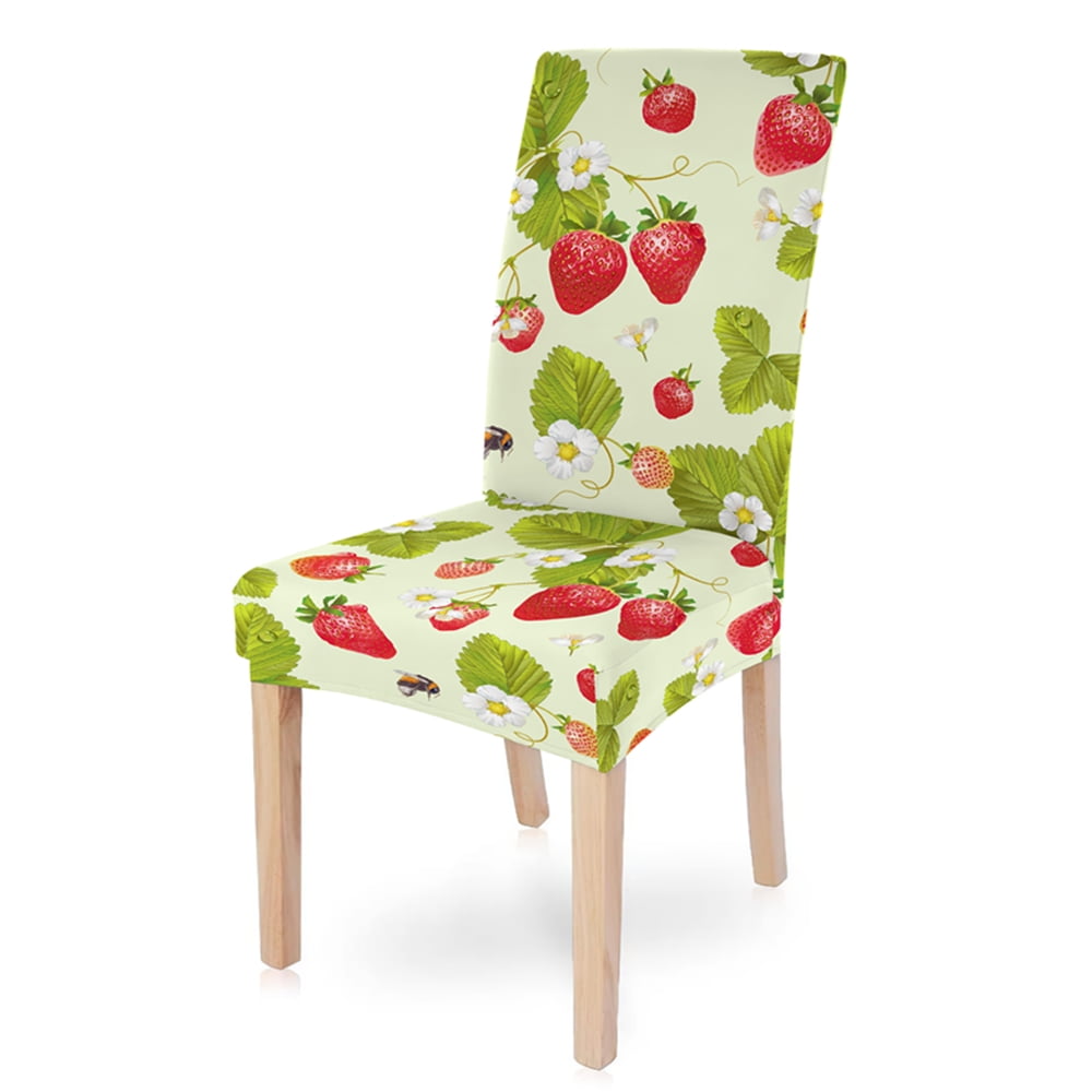 Sweet Strawberry Stretches Chairs Cover Spandex Home Dining Decor Seat