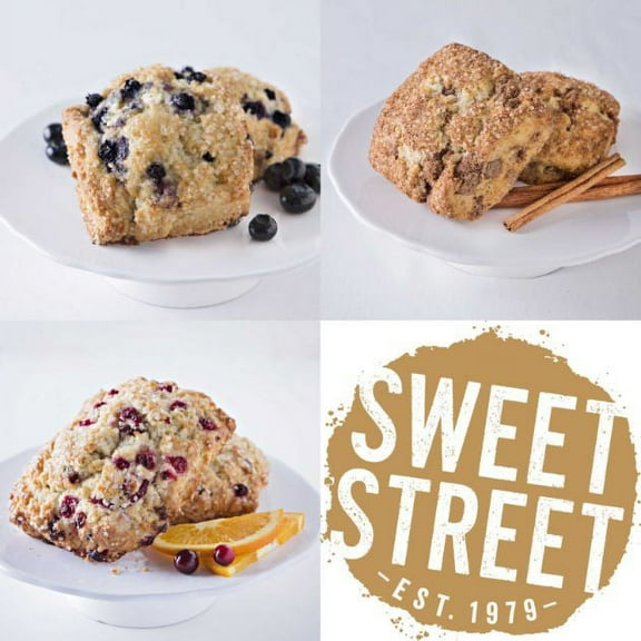 Sweet Street Artisan Scone Variety Pack, 3.5oz, Thaw & Serve (48 Count)