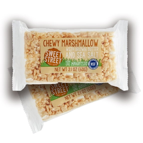 Sweet Street Individually Wrapped Chewy Marshmallow with Brown Butter & Sea Salt Manifesto Bars, 2.1 oz l 20 counts