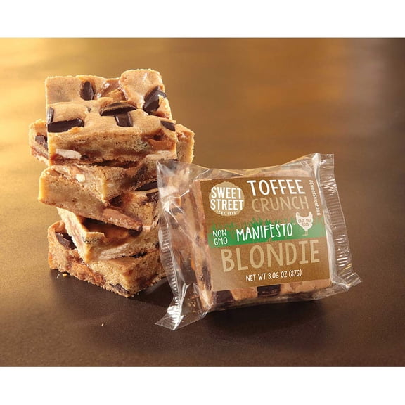 Sweet Street Individually Wrapped Toffee Crunch Manifesto Blondie, 3.6 Ounce -- 48 per Case.