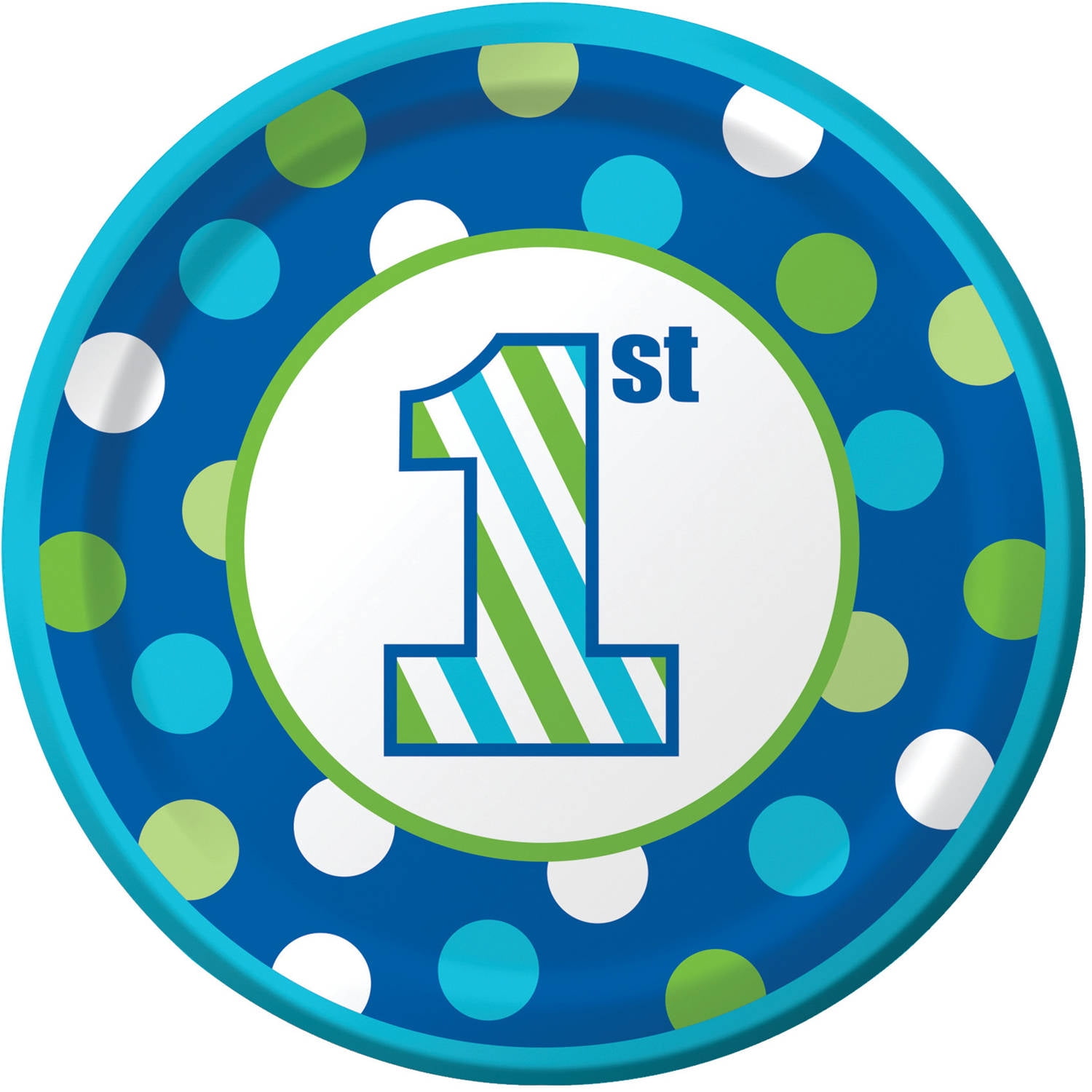 Sweet Stripes Boy Dessert Plates, 8pk