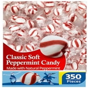 Sweet Stripes Soft Peppermints Puffs | Individually Wrapped Classic Peppermint Flavored Red and White Candy | Refreshingly Soft Melt-Away Mints, Made with Real Peppermint | 350 Count