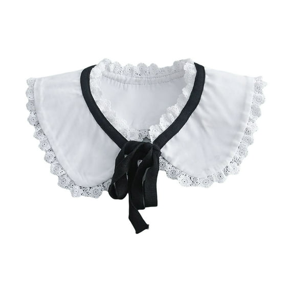 Sweet Style Lace Flower Brim Decorative Collar Fabric Sewing Applique DIY Neckline with Adjustable Rope Wedding Decors