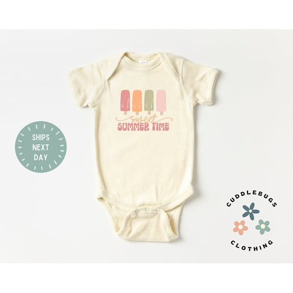 Sweet Summer Time Baby Onesies Bodysuit, Retro Popsicle Bodysuit, Summer Baby, Baby Shower Gift, New Baby Girl, Cool Baby Clothing, Cute Baby Onesie, BABY BODYSUIT LAT 4424