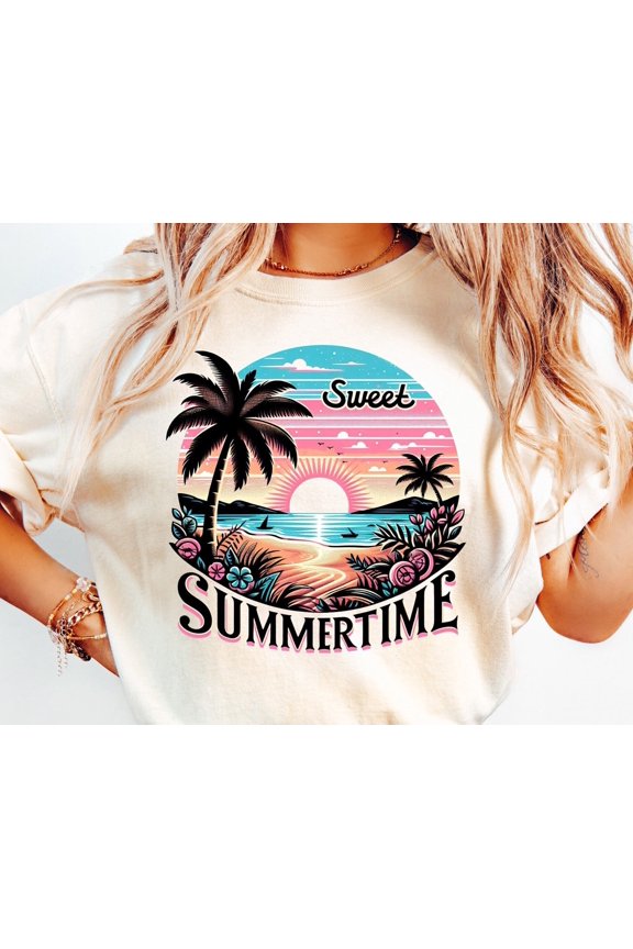 Sweet Summer Time Shirt Summertime TShirt Love Summer Graphic Tee Beach Coverup Shirt Summ