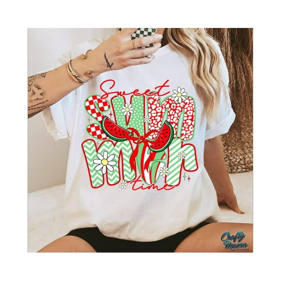 Sweet Summer Time T-Shirt, Preppy Coquette Summer Tee, Retro Watermelon Shirt, Trendy Summer Outfit, Cute Fruit Graphic Tee