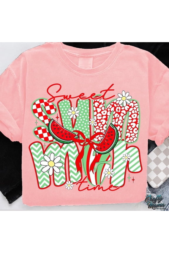 Sweet Summer Time T-Shirt, Watermelon Graphic Tee, Cute Summer Shirt for Women, Trendy Vacation Tee, Fun Fruit Lover Shirt