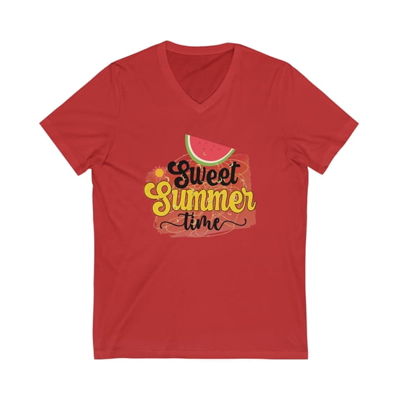 Sweet Summer Time Unisex Jersey Short Sleeve V-Neck Tee