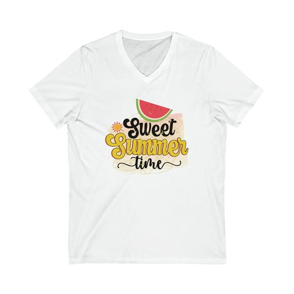 Sweet Summer Time Unisex Jersey Short Sleeve V-Neck Tee