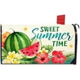 thumbnail image 1 of Sweet Summer Time Watermelon Mailbox Cover Magnetic Standard Size 21" x 19", Tropical Hibiscus Flower Decorative Post Letter Box Wrap Decor Palm Leaves Hawaii Garden Yard Outdoor Decoration, 1 of 6