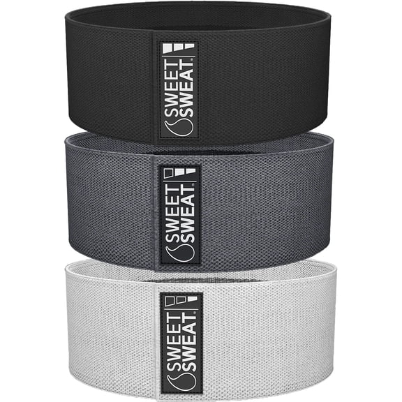 Sports Research Sweet Sweat Fitness Hip Bands - Gray - 3-Pack