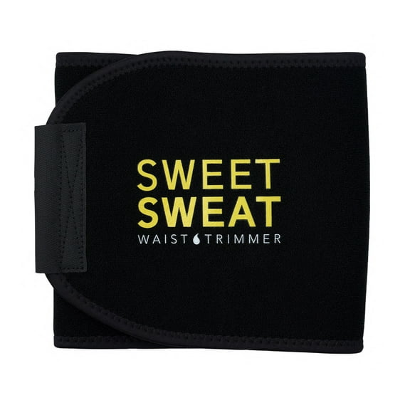 Sports Research Sweet Sweat Premium Waist Trimmer and Sauna Belt for Men and Women, Medium, Black and Yellow