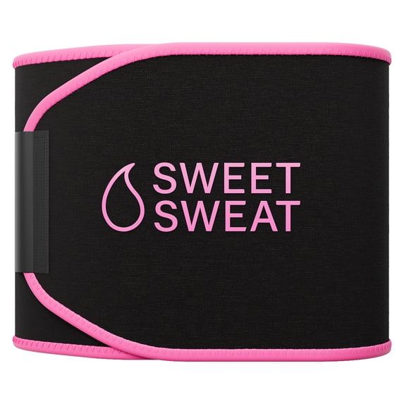 Sweet Sweat Waist Trimmer - Black/Pink Logo (XL) | Premium Waist Trainer Bet for Men & Women
