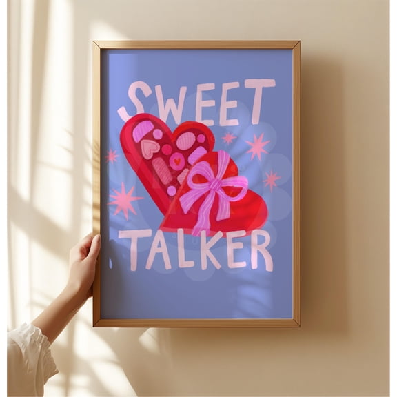 Sweet Talker Art Print Heart Chocolate Home Decor Office Wall Art