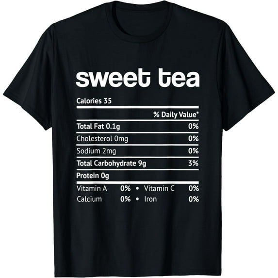 Sweet Tea Nutrition Facts Funny Thanksgiving Christmas T-Shirt
