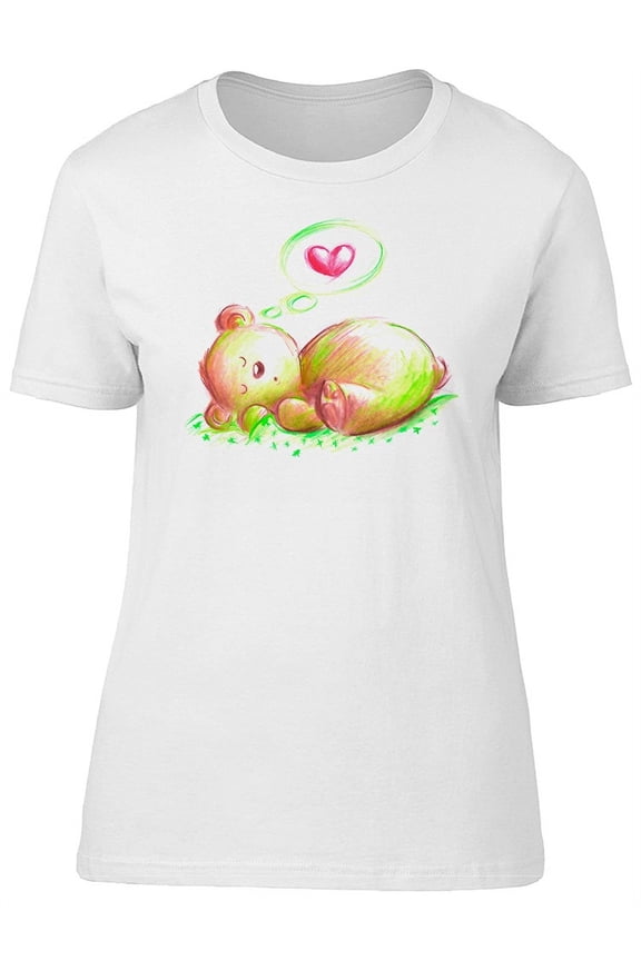 Sweet Teddy Bear Dreaming T-Shirt Women -Image by Shutterstock, Female x-Large