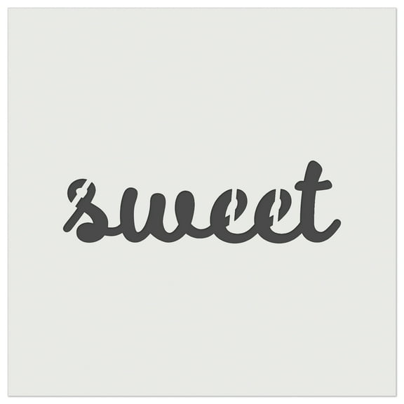 Sweet Text Cursive DIY Cookie Wall Craft Stencil - 4.5 Inch