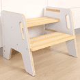 thumbnail image 1 of Wooden Step Stool, Toddler Kitchen Stool Helper Bathroom Portable Pine Wood Anti-slip Foot Stools Step Ladder Adults Kids, 1 of 12