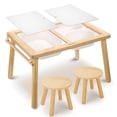thumbnail image 1 of Sweet Time Toddler Sensory Table Chairs, Wood Kids Activity Table with Storage Play Study Furniture, 1 of 8