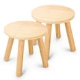 thumbnail image 1 of Sweet Time Kids Step Stools, Solid Wood Milking Stool, Toddler Wooded Chair for Sensory Table, 2 Pcs, 1 of 10