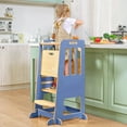 thumbnail image 1 of Toddler Standing Tower, Kids Kitchen Stool Helper 3 Levels Adjustable Height Wooden Toddler Step Stools for Learning New Skills, 1 of 11