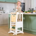 thumbnail image 1 of Toddler Standing Tower, Kids Kitchen Stool Helper 3 Levels Adjustable Height Wooden Toddler Step Stools for Learning New Skills, 1 of 11