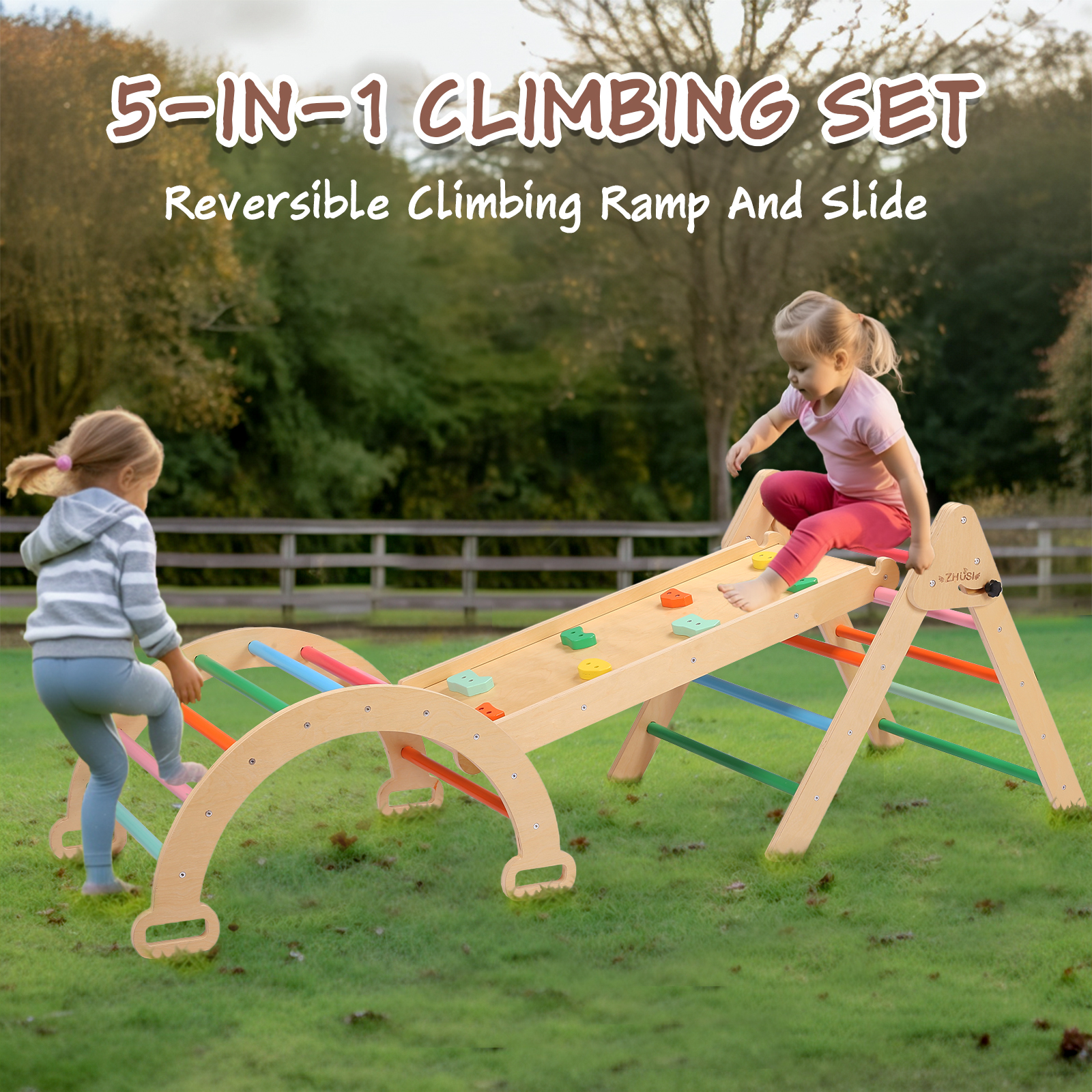 Fionafurn 6 in 1 Climbing Toy with Triangle Playset& Arch Climber ...